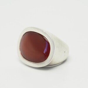 Robert Lee Morris RLM modernist sterling silver carnelian ring size 7